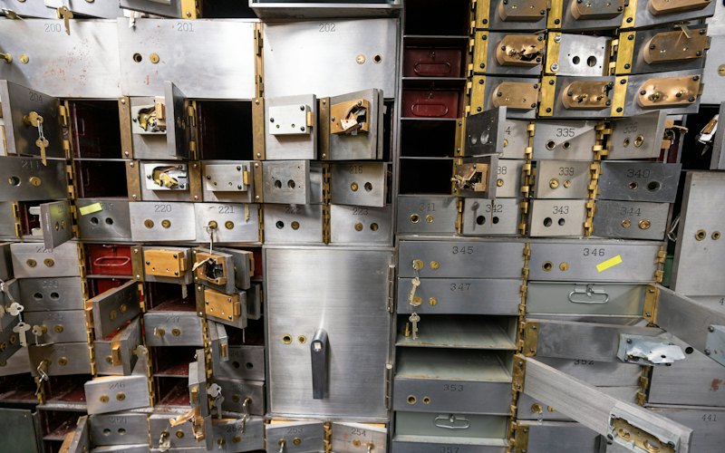 Bank safe deposit boxes, representing AML and CFT controls