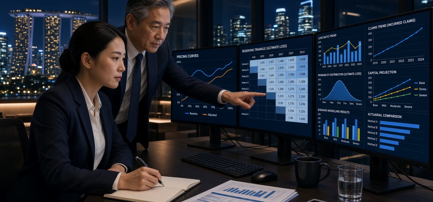 Actuarial consulting: pricing and reserving analysis with loss distribution modelling