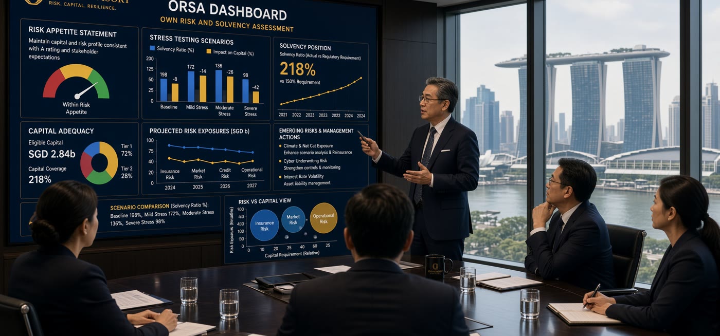 ORSA advisory: forward solvency projection assessed against the regulatory capital requirement