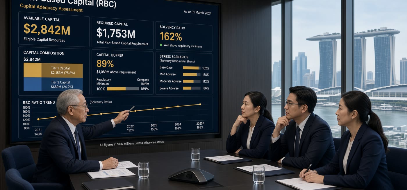 Risk-based capital advisory: capital adequacy by tier and RBC2 solvency ratio